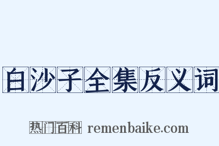 白沙子全集反义词是什么意思的图片